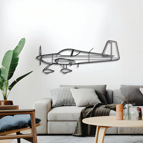 RV-14A 3D metal wall décor, elevated 1 cm from wall, ready-to-hang aviation centerpiece
