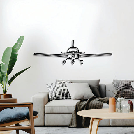 RV‑12 iS wall décor – elevated slightly off the wall using spacers to create a sleek 3D shadow effect of its compact side‑by‑side cockpit silhouette