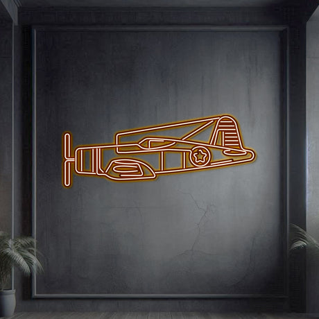Navigate Craft Corsair décor, easy-to-hang with neon outline—ideal aviator gift for WWII naval aviation fans