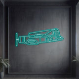 Matte-finish F‑4U Corsair neon wall art—WWII icon wall décor or heritage gift for anniversaries and milestones