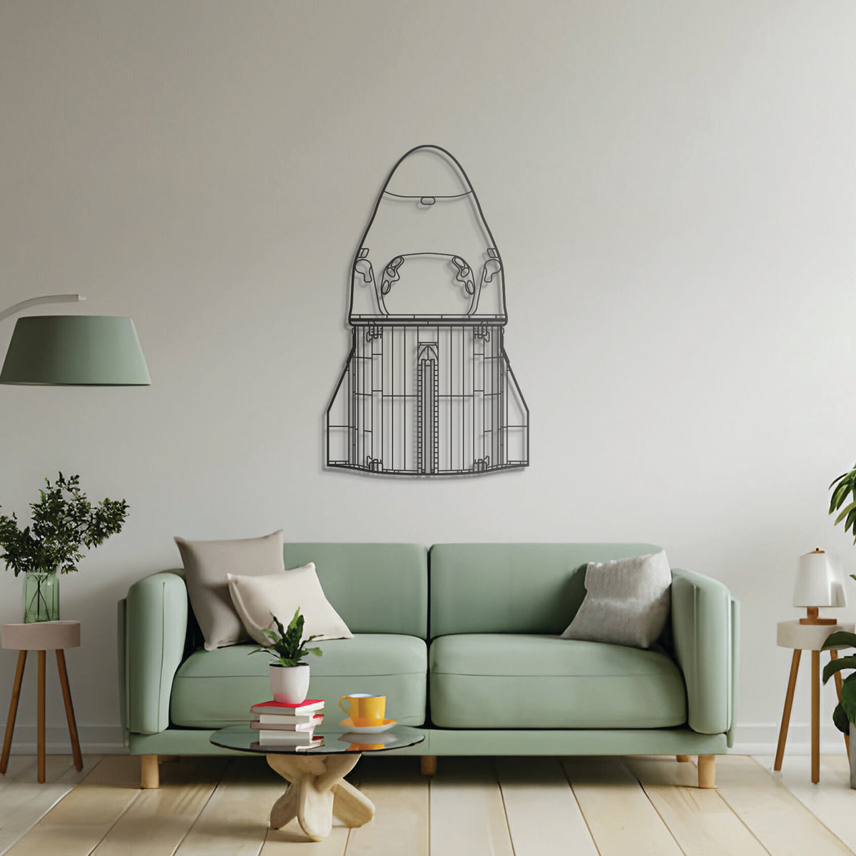 X Dragon aircraft silhouette art, laser-cut steel ready-to-hang, aviation-themed centerpiece