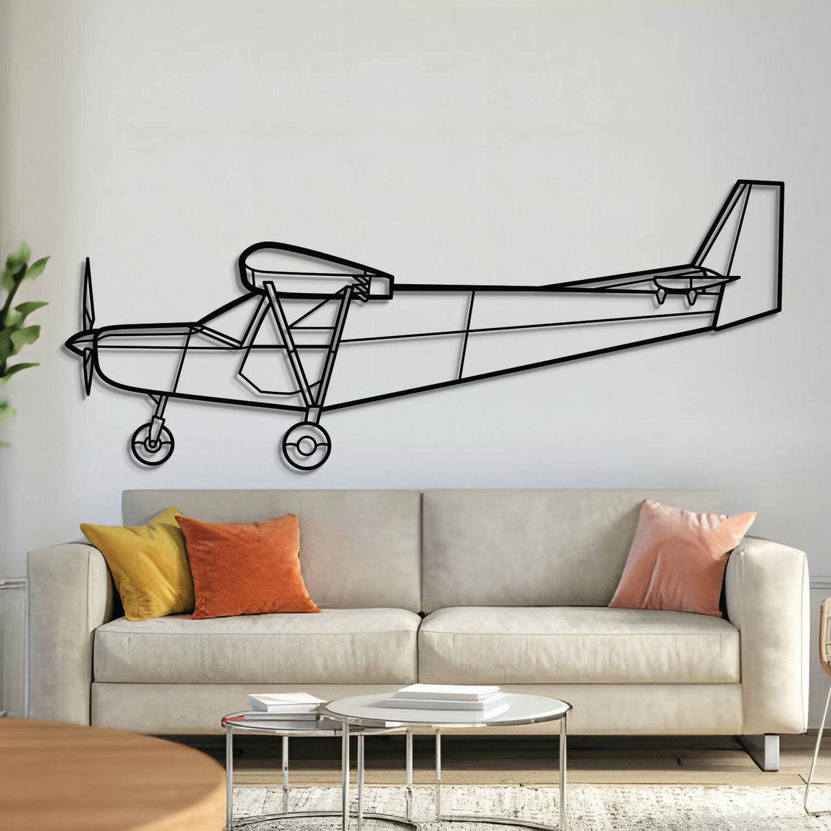 Zenith STOL CH‑701 bush plane silhouette – laser‑cut 2 mm steel, textured matte powder‑coat finish, ready to hang