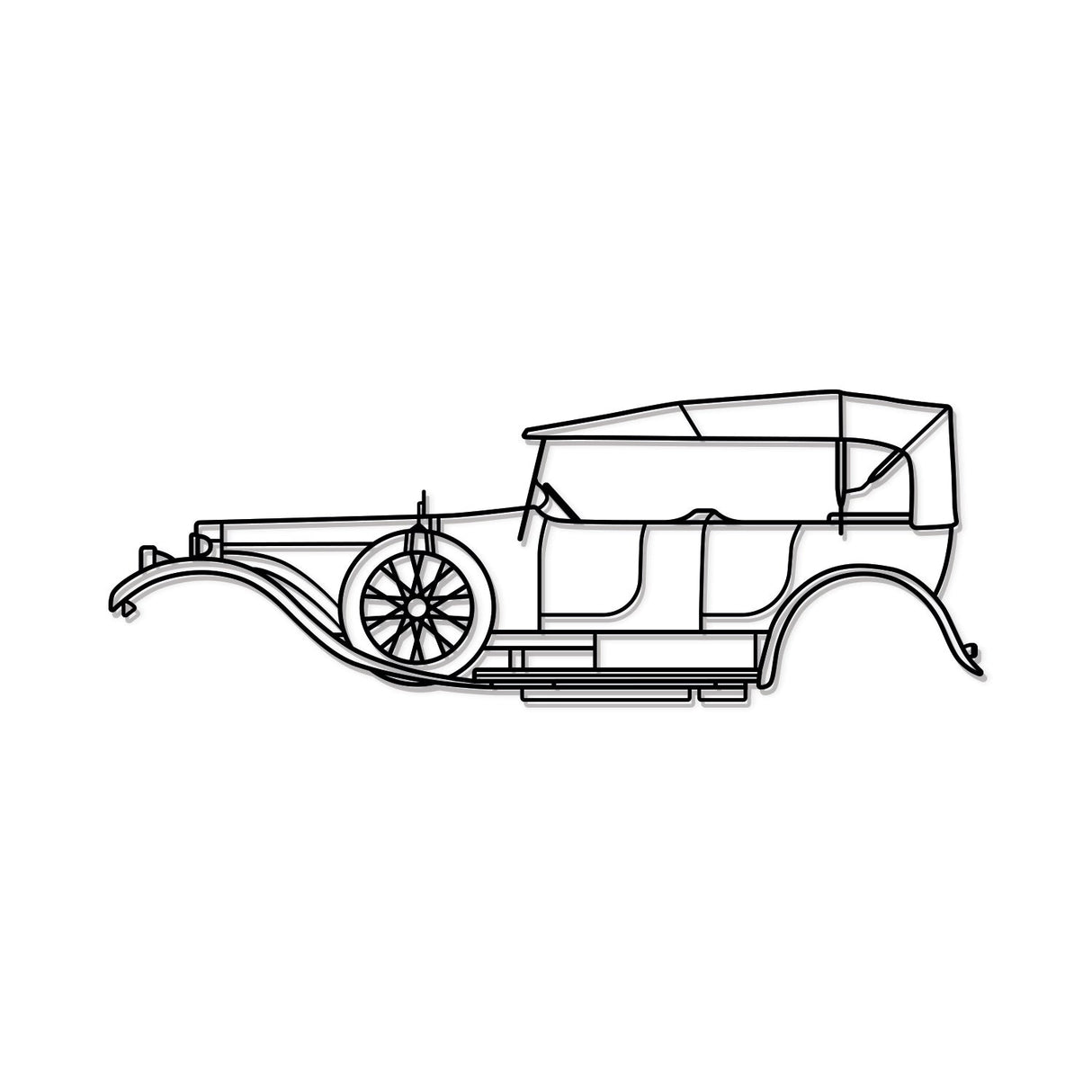 1907 Silver Ghost Metal Car Wall Art - NC0003