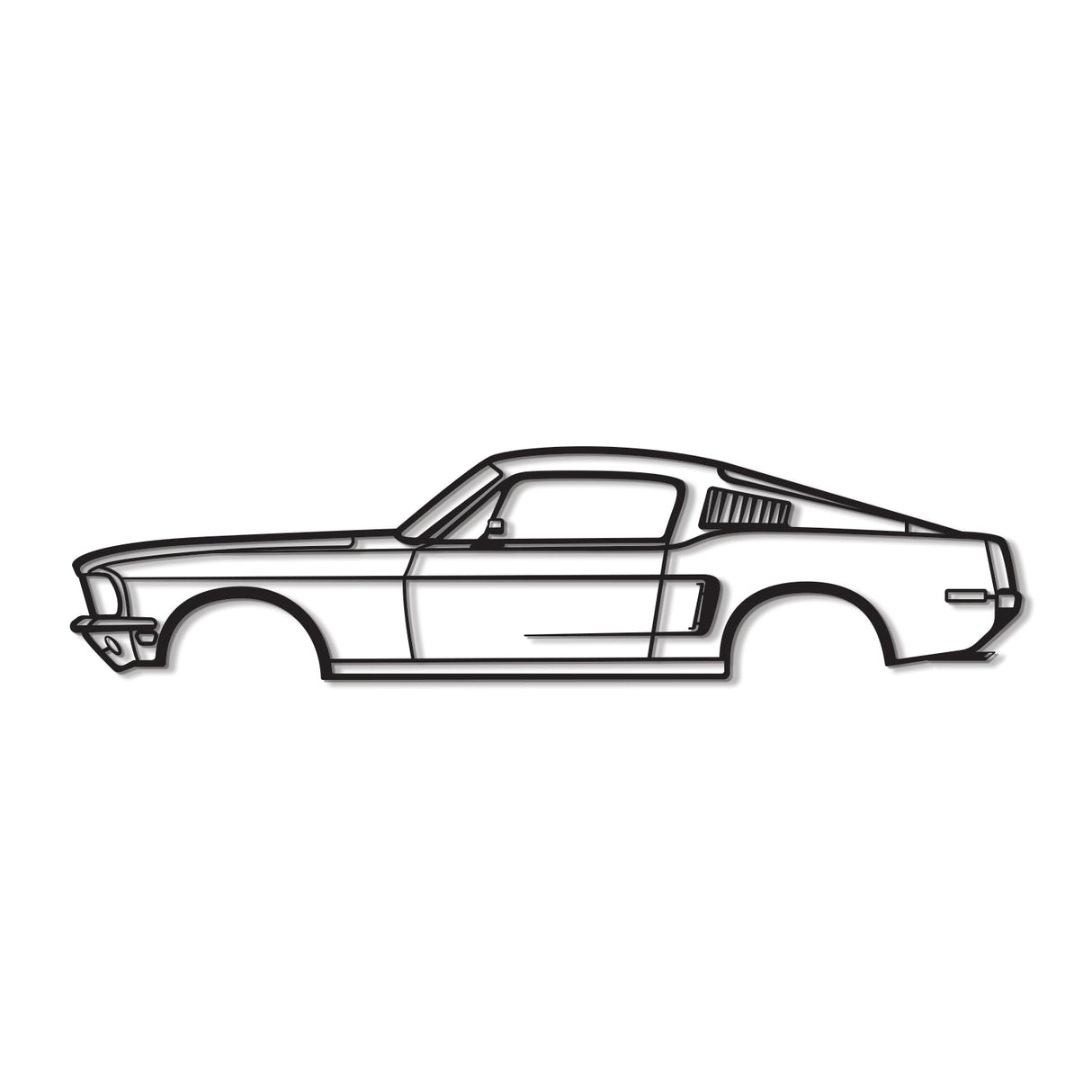 1968 Mustang Fastback Metal Car Wall Art - NC0111