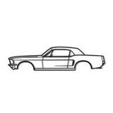 1968 Mustang Hardtop Metal Car Wall Art - NC0112