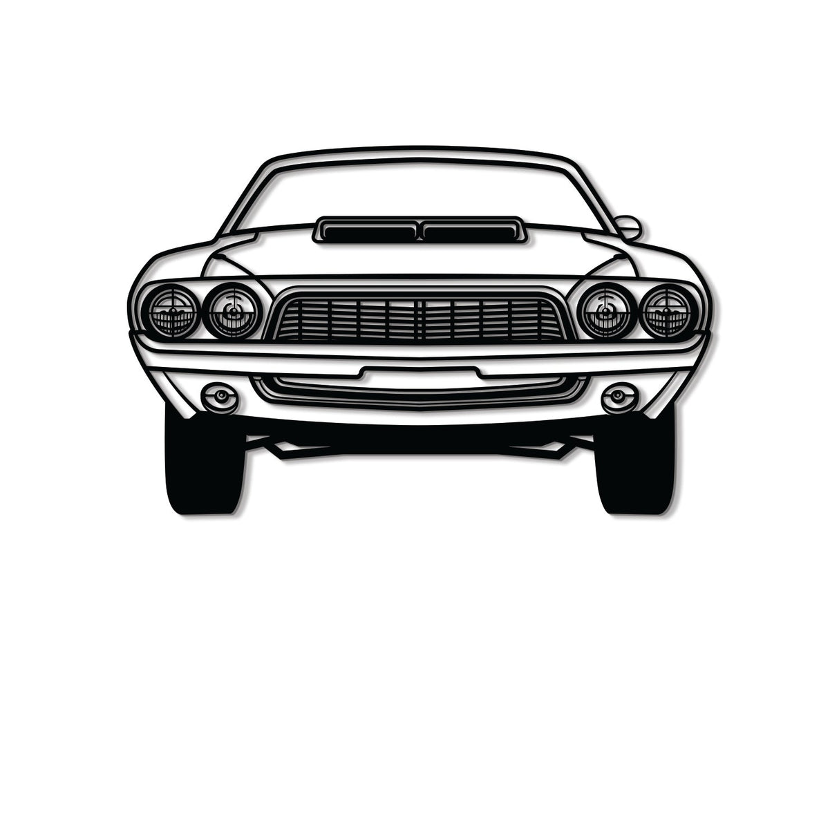 1972 Challanger Front View Metal Car Wall Art - NC0146