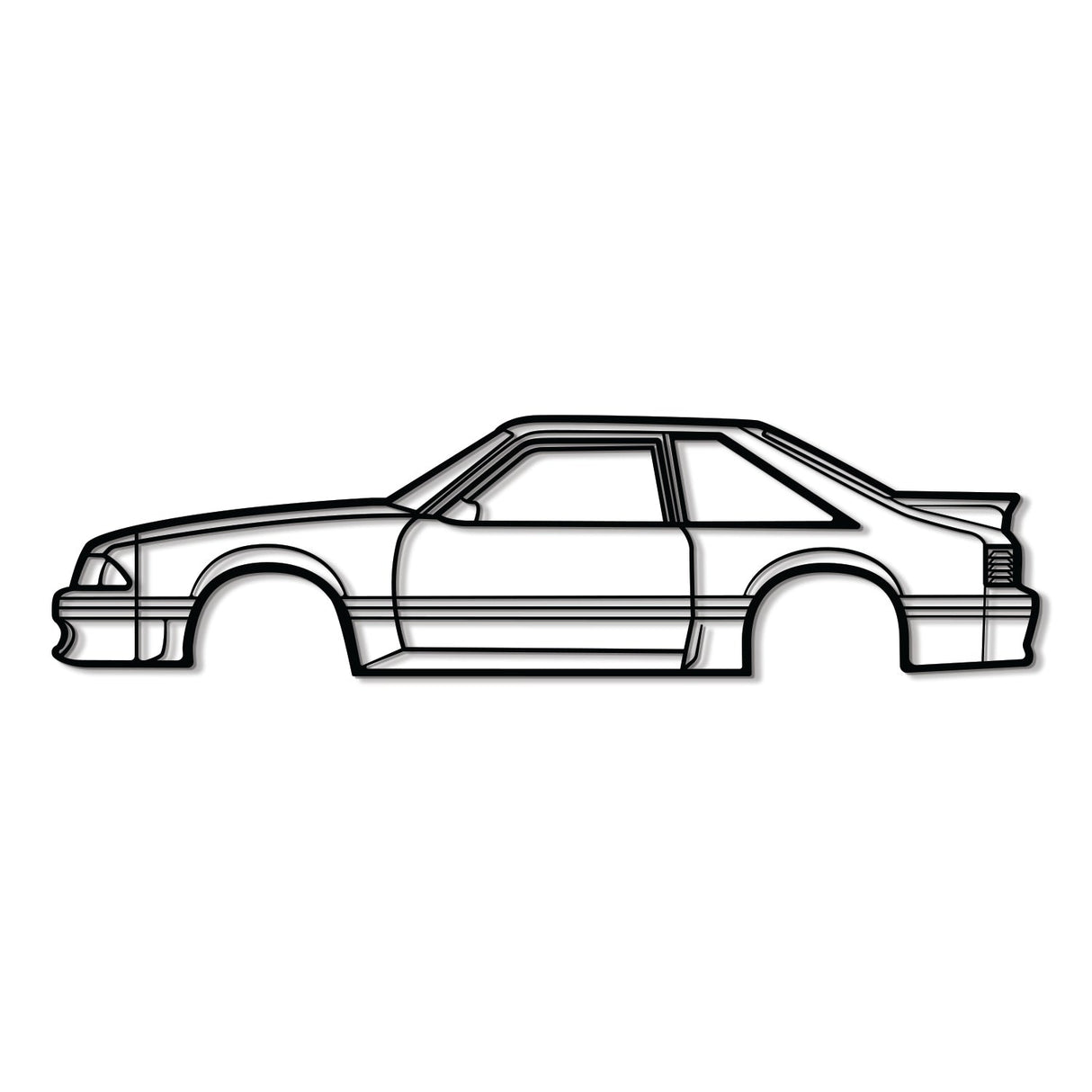 1988 Mustang GT Hatchback Metal Car Wall Art - NC0219