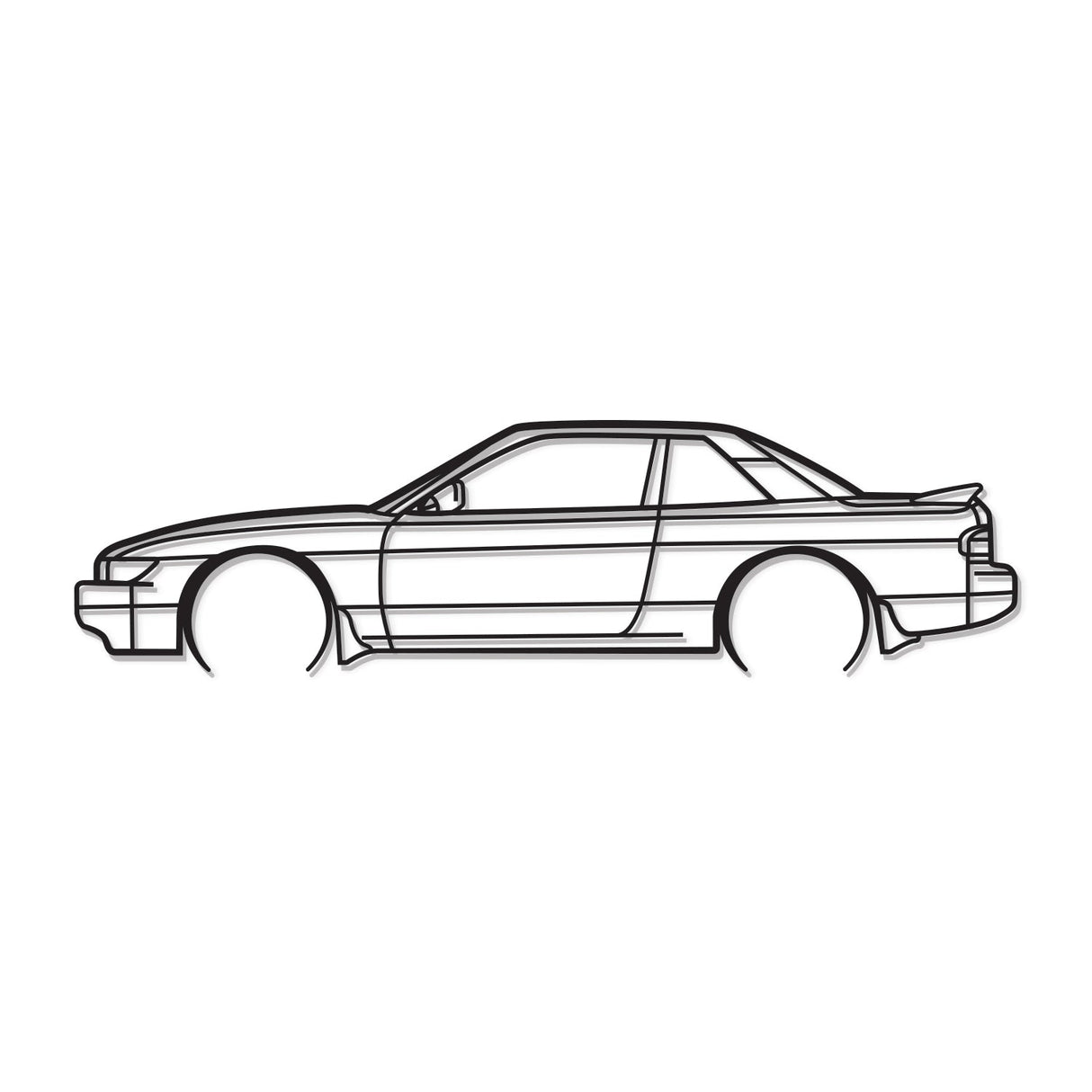 1990 Silvia S13 Detailed Metal Car Wall Art - NC0232