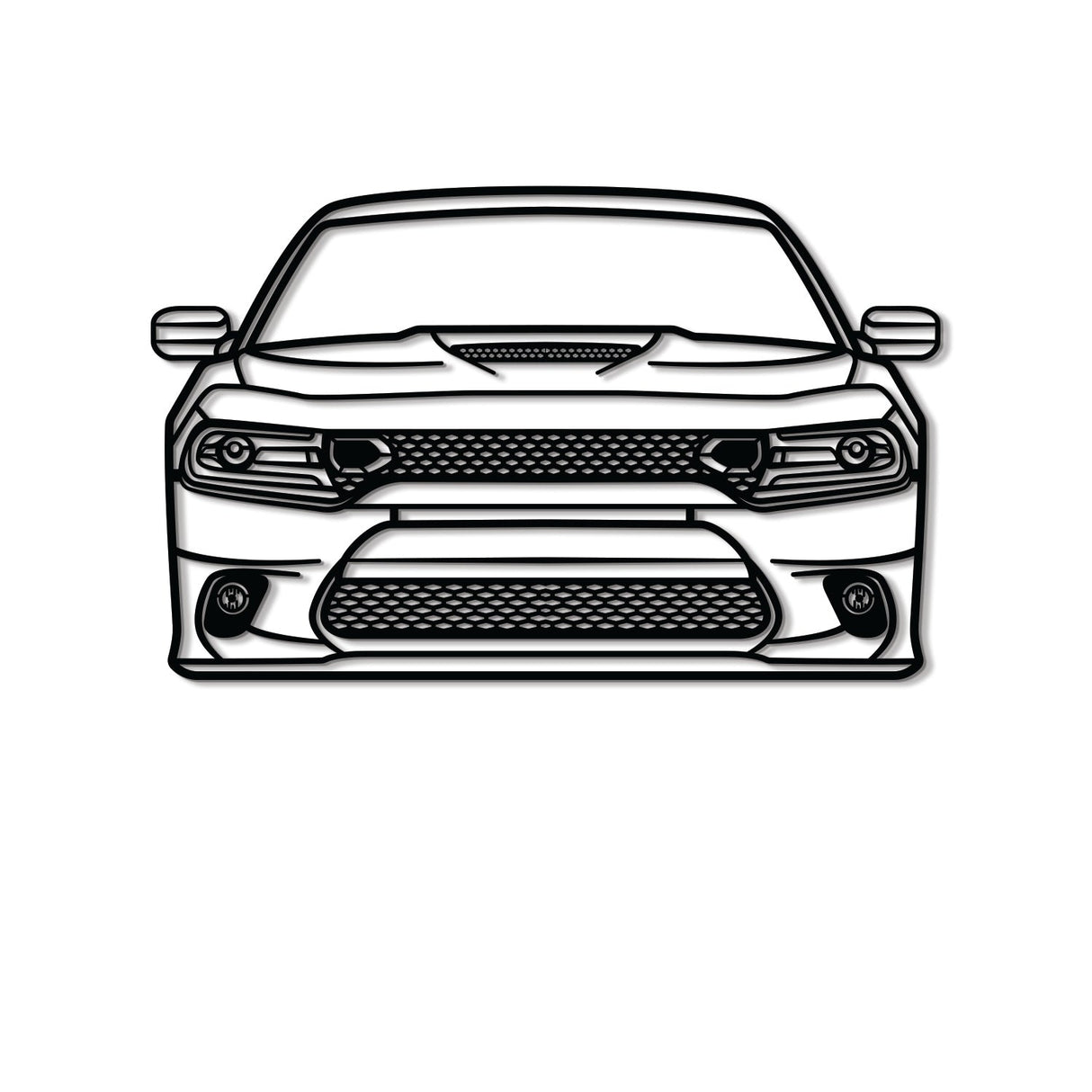 2019 Charger Front View Metal Car Wall Art - NC0652