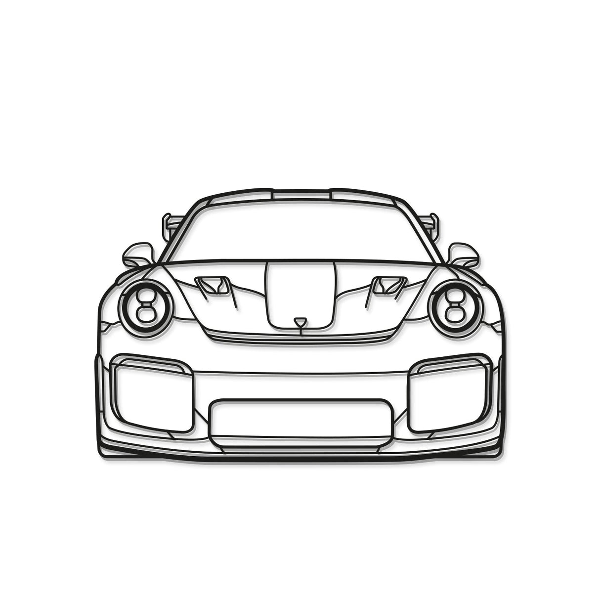 911 GT2 RS Model 991 Front Metal Car Wall Art - NC0848