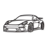 911 GT3 Model 991 Front Angle Metal Car Wall Art - NC0852