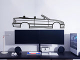 E36 CABRIO OPEN TOP Metal Car Wall Art - NC0941