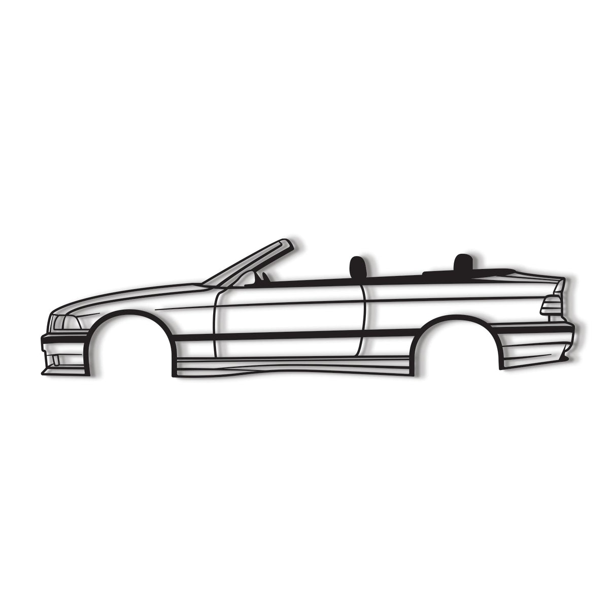 E36 CABRIO OPEN TOP Metal Car Wall Art - NC0941