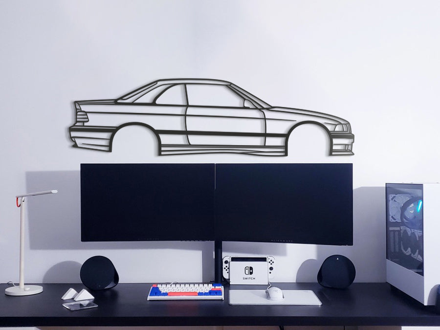 E36 CABRIO WITH HARD TOP Metal Car Wall Art - NC0942