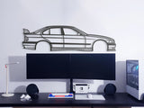 E36 M3 SEDAN WITH SPOILER Metal Car Wall Art - NC0949