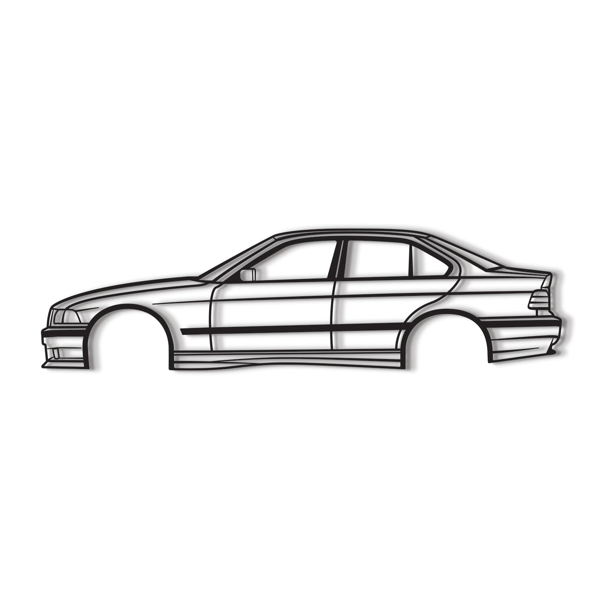 E36 M3 SEDAN NO SPOILER Metal Car Wall Art - NC0948