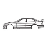 E36 M3 SEDAN WITH SPOILER Metal Car Wall Art - NC0949