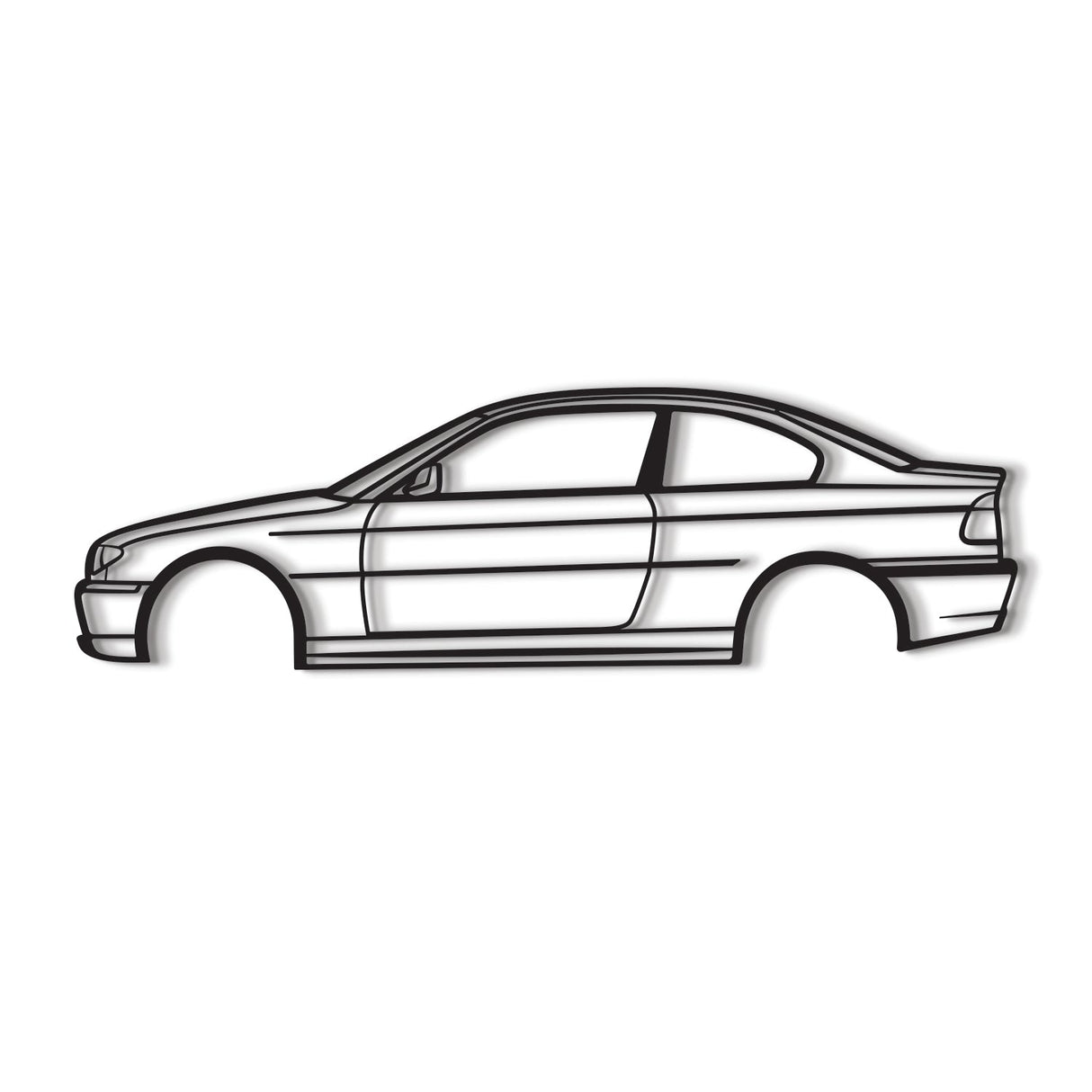 E46 Coupe Facelift Metal Car Wall Art - NC0954