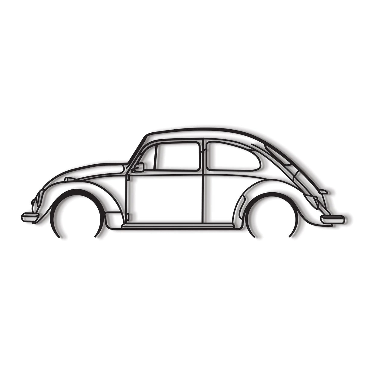 1966 Beetle Detailed Metal Car Wall Art - NC0081