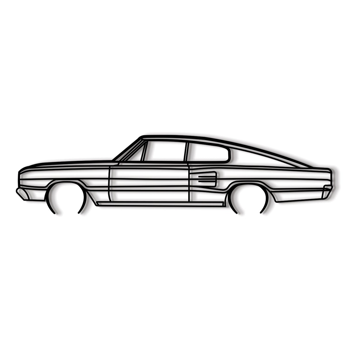 1966 Charger 383 4B Fastback Metal Car Wall Art - NC0082