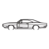 1970 Charger RT Detailed Metal Car Wall Art - NC0130