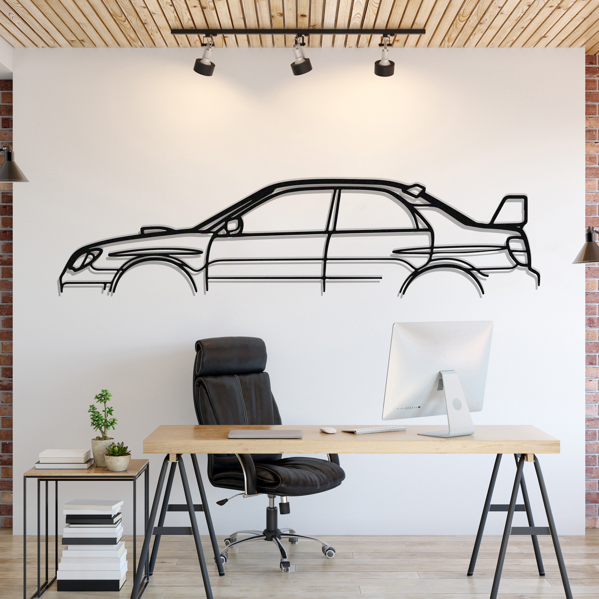 WRX STI GD Metal Car Wall Art - NC1111