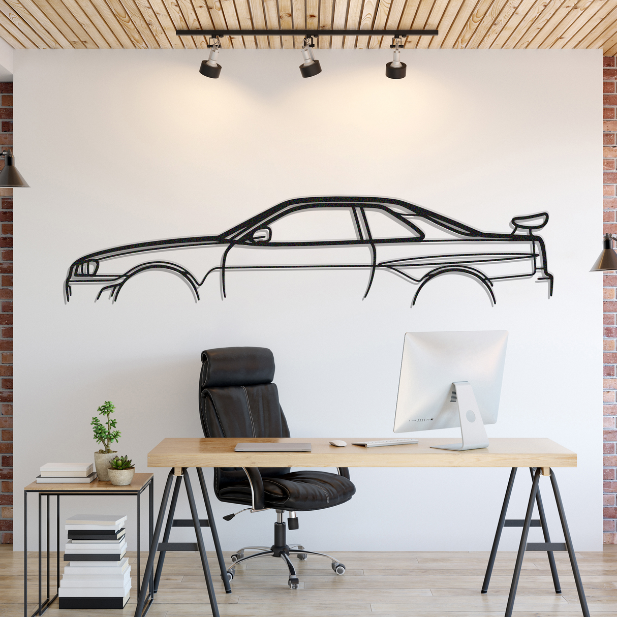 Skyline GT-R R34 Metal Car Wall Art - NC1091