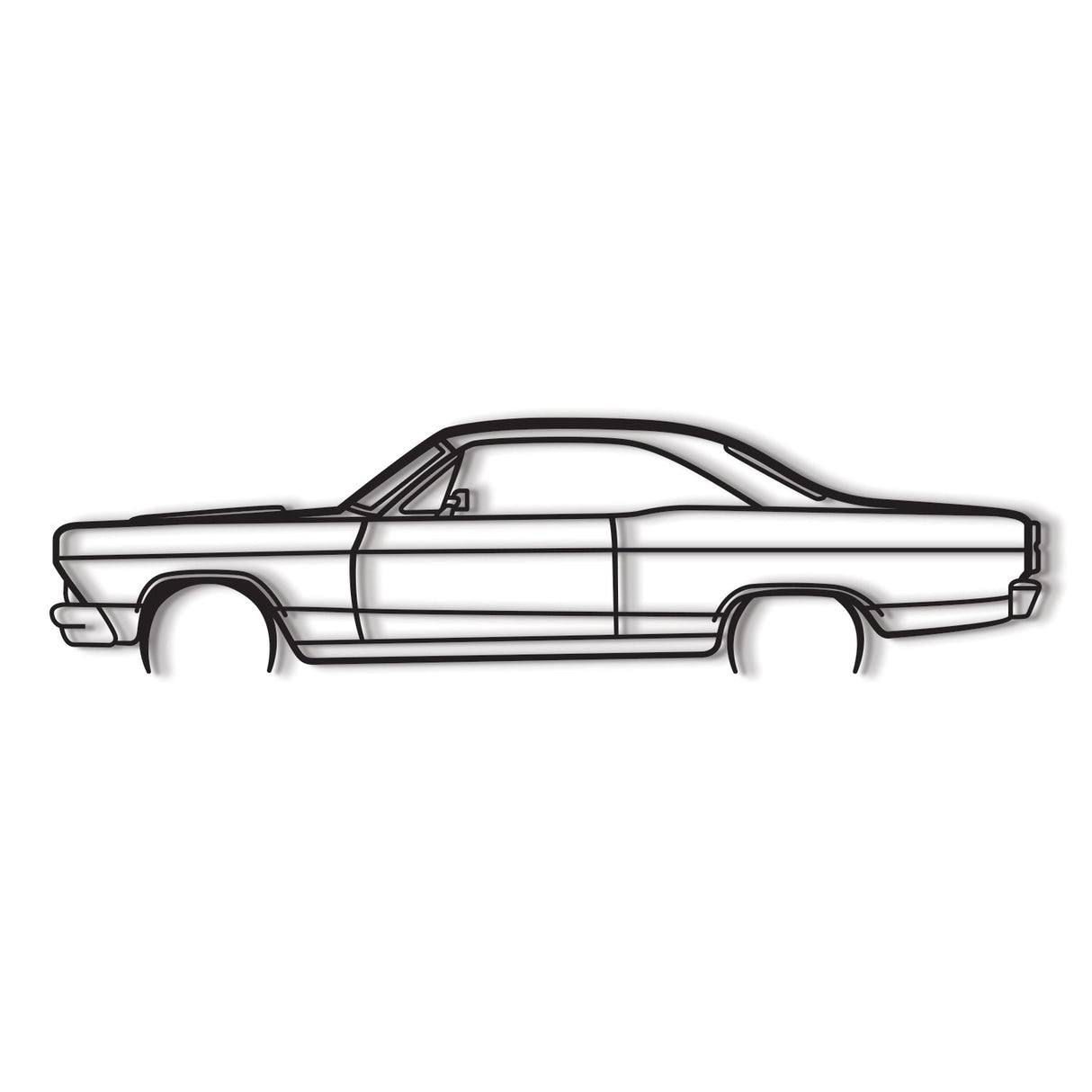 1966 Fairlane Detailed Metal Car Wall Art - NC0085