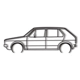 1976 Golf MK1 Detailed Metal Car Wall Art - NC0173