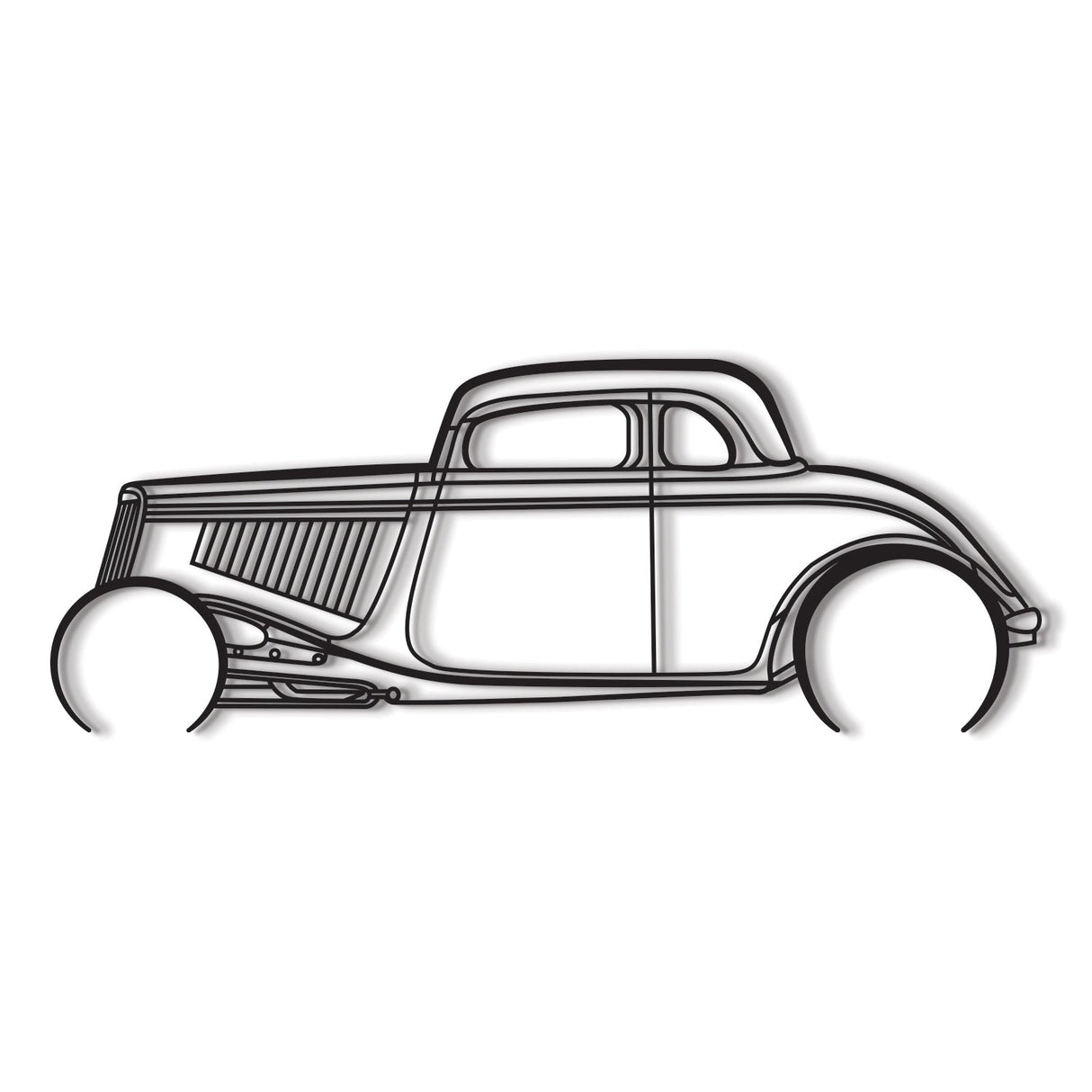 1934 Highboy Detailed Metal Car Wall Art - NC0018